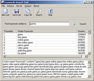 Keywords Search Tool screenshot